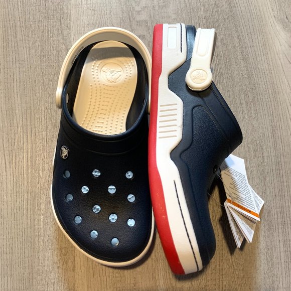 Crocs Front Court Clog Navy/ White/ Red Men's - Picture 2 of 6